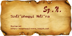 Széphegyi Nóra névjegykártya