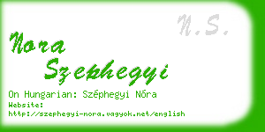 nora szephegyi business card