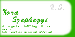 nora szephegyi business card